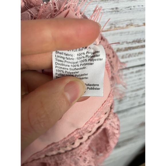 Foxiedox Pink Lace Dress Small High Neck Retro Pinup Boho Fairy Whimsical Formal - Picture 10 of 15